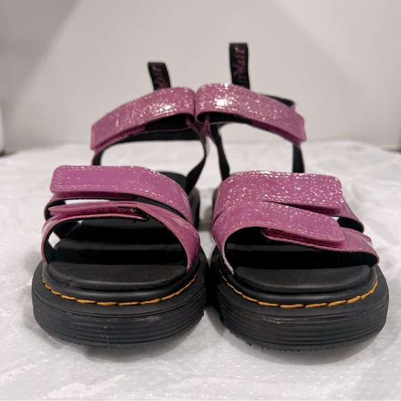 Dr. Martens Klaire J Pink Cosmic Glitter Velcro Sandals Big Girls Sz 4 - Picture 4 of 13